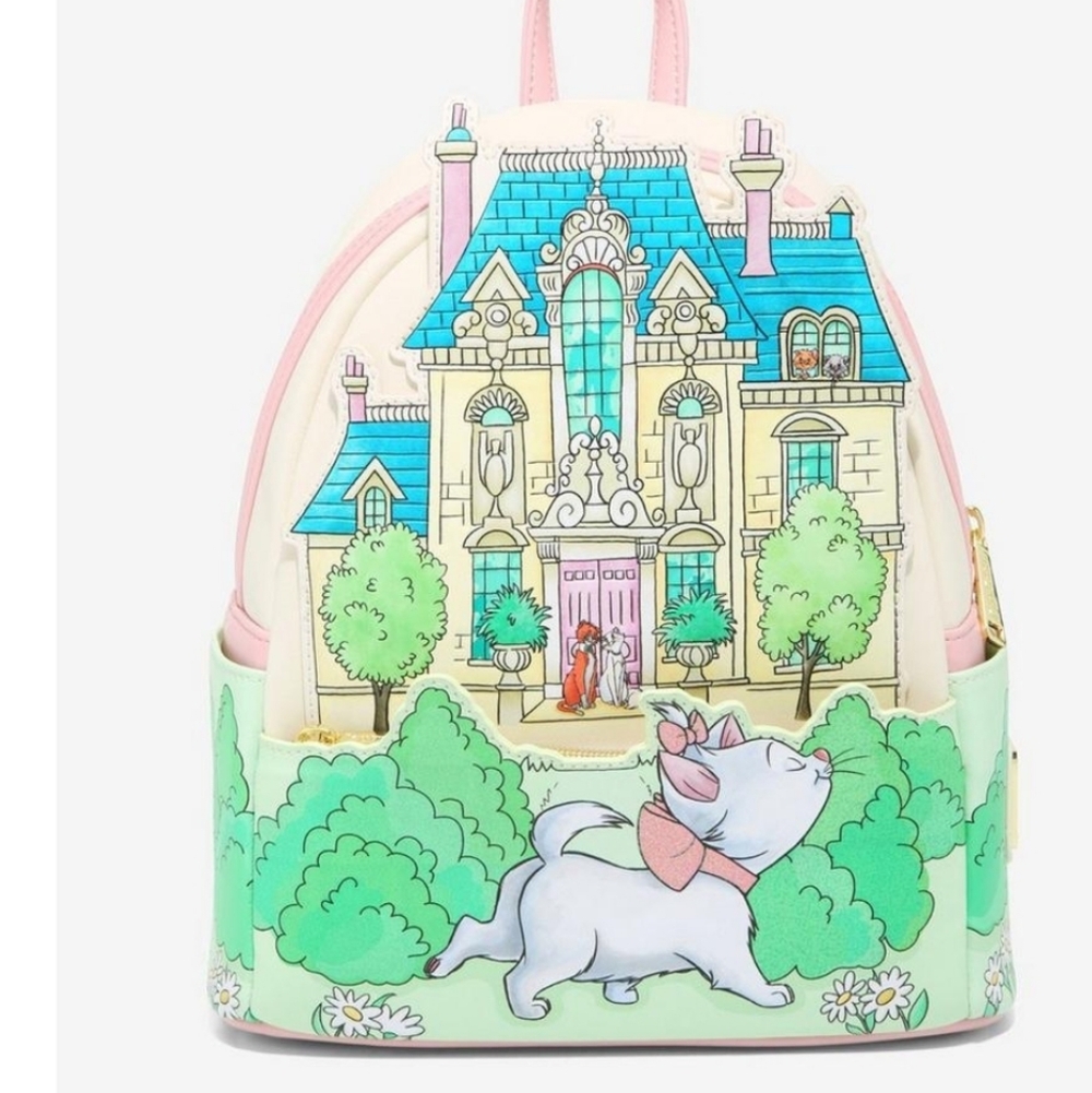 Loungefly Aristocats Mansion Castle Mini Backpack and Wallet - Picture 15 of 16